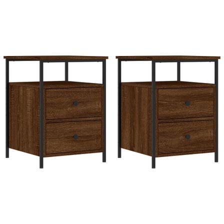 Tables de chevet 2 pcs chêne marron 44x45x60 cm bois ingénierie
