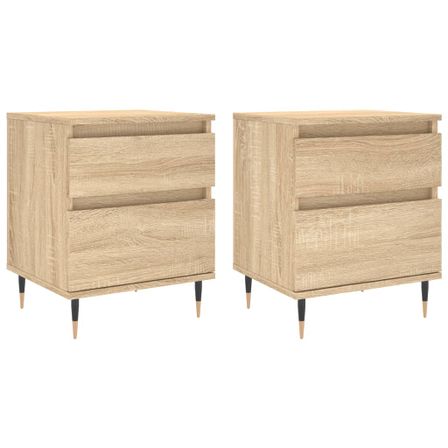 Tables de chevet 2 pcs chêne sonoma 40x35x50 cm bois ingénierie