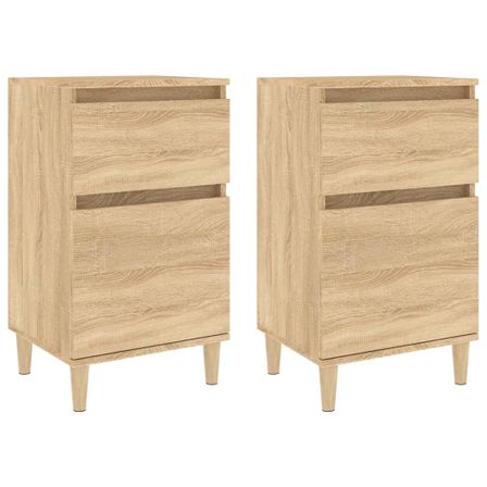 Tables de chevet 2 pcs chêne sonoma 40x35x70 cm
