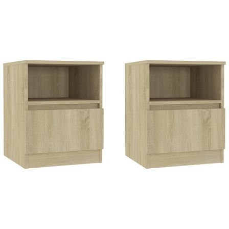 Tables de chevet 2 pcs Chêne sonoma 40x40x50 cm 2