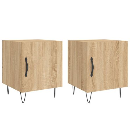 Tables de chevet 2 pcs chêne sonoma 40x40x50 cm bois ingénierie