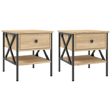 Tables de chevet 2 pcs chêne sonoma 40x42x45 cm bois ingénierie