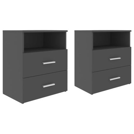 Tables de chevet 2 pcs Gris 50x32x60 cm