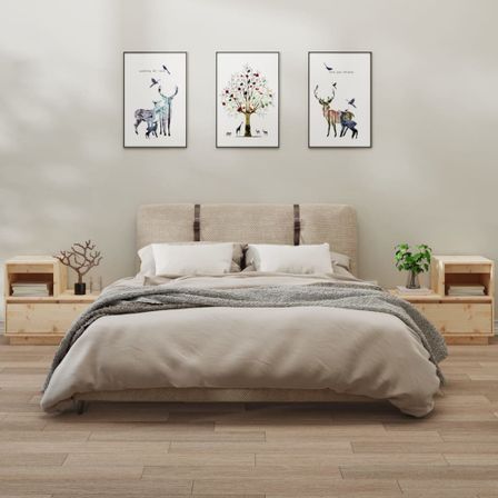 Tables de chevet 2 pcs Gris 60x34x51 cm Bois de pin solide