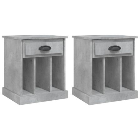 Tables de chevet 2 pcs gris béton 43x36x50 cm