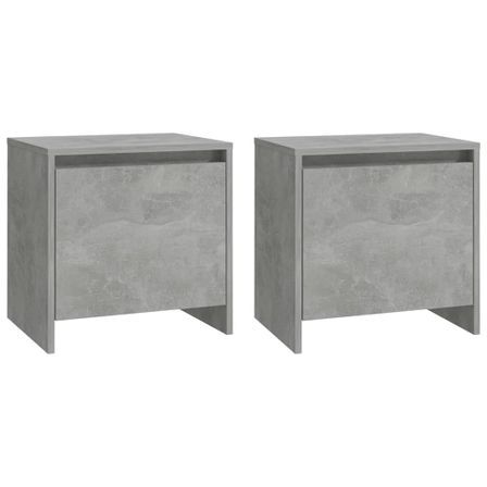 Tables de chevet 2 pcs Gris béton 45x34x44,5 cm