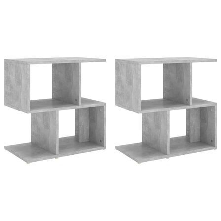 Tables de chevet 2 pcs Gris béton 50x30x51,5 cm