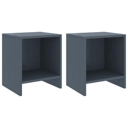 Tables de chevet 2 pcs Gris clair 35x30x40cm Bois de pin massif 2