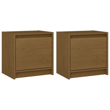 Tables de chevet 2 pcs Marron miel 40x30,5x40 cm Bois de pin