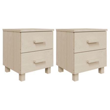 Tables de chevet 2 pcs Marron miel 40x35x44,5 cm Bois de pin