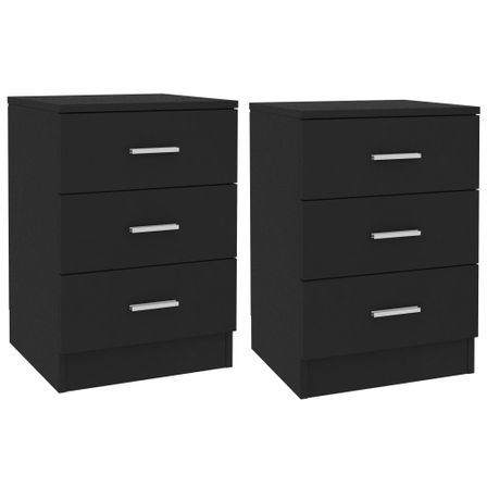 Tables de chevet 2 pcs Noir 38 x 35 x 56 cm