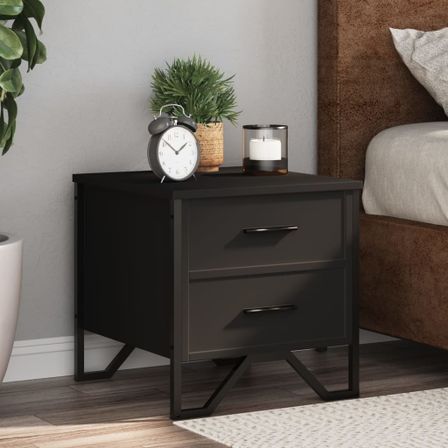 Tables de chevet 2 pcs Noir 40 x 30 x 40 cm