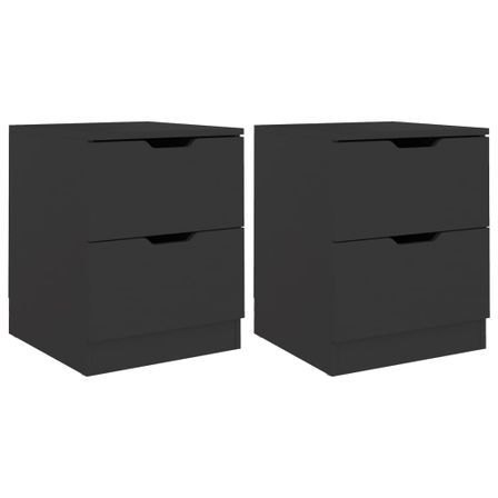 Tables de chevet 2 pcs Noir 40x40x50 cm