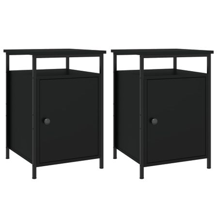 Tables de chevet 2 pcs noir 40x42x60 cm bois d'ingénierie