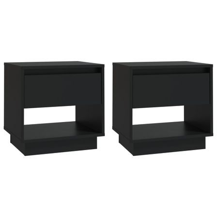Tables de chevet 2 pcs Noir 45x34x44 cm