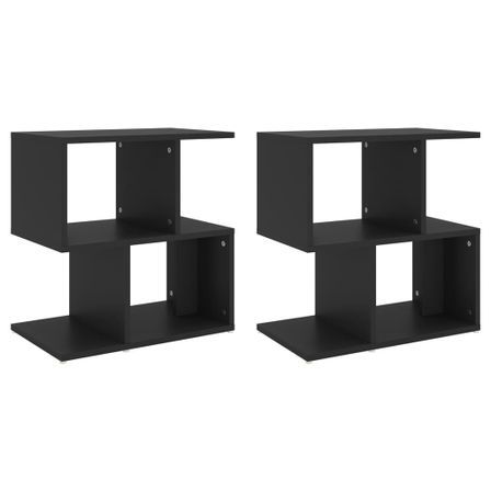 Tables de chevet 2 pcs Noir 50x30x51,5 cm