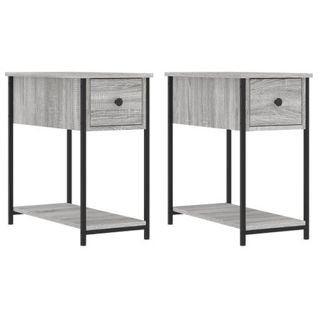 Tables de chevet 2 pcs sonoma gris 30x60x60cm bois d'ingénierie