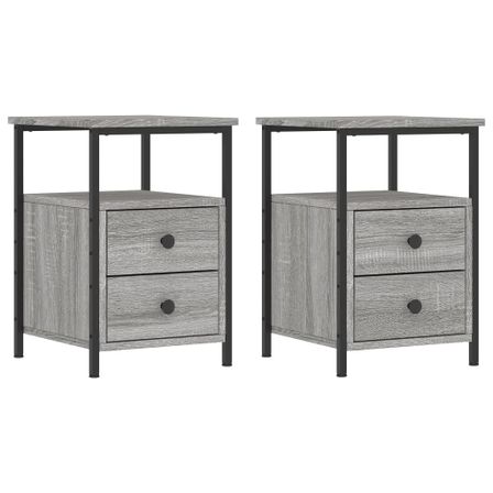 Tables de chevet 2 pcs sonoma gris 34x35,5x50cm bois ingénierie