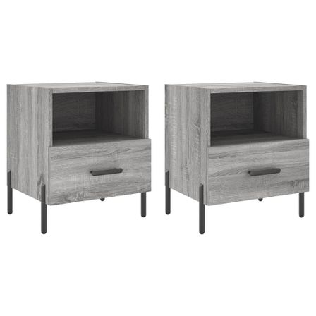 Tables de chevet 2 pcs sonoma gris 40x35x47,5 cm