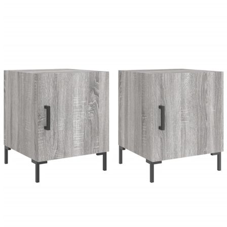Tables de chevet 2 pcs sonoma gris 40x40x50cm bois d'ingénierie