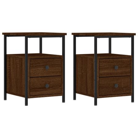 Tables de chevet 2pcs chêne marron 34x35,5x50cm bois ingénierie