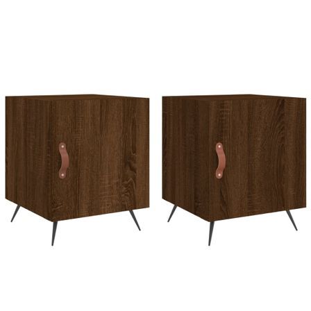Tables de chevet 2pcs chêne marron 40x40x50cm bois d'ingénierie