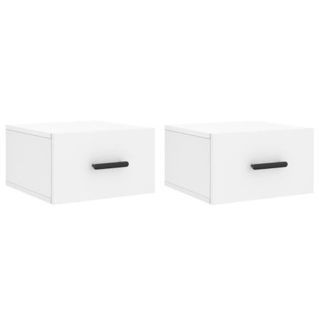 Tables de chevet murales 2 pcs blanc 35x35x20 cm