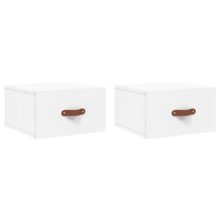 Tables de chevet murales 2 pcs blanc 35x35x20 cm