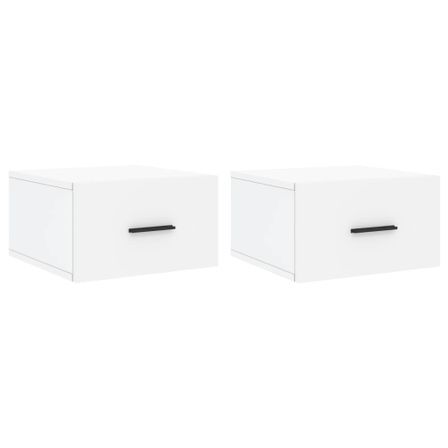 Tables de chevet murales 2 pcs blanc 35x35x20 cm