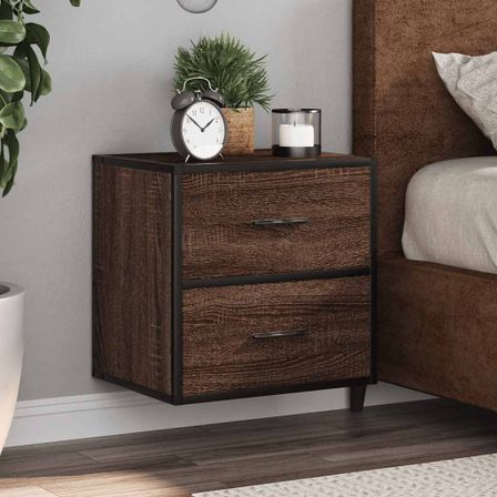 Tables de chevet murales 2 pcs chêne marron 40x31x39,5 cm