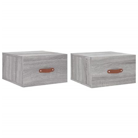 Tables de chevet murales 2 pcs sonoma gris 35x35x20 cm