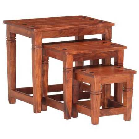 Tables gigognes 3 pcs Bois d'acacia massif
