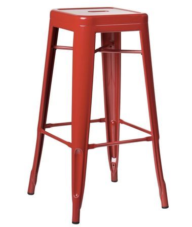 Tabouret 65 cm Kontoir en acier brillant - Design industriel et élégant