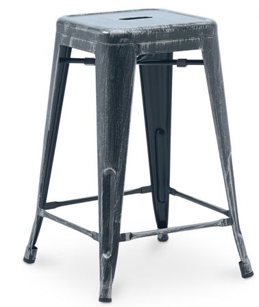 Tabouret acier vintage renforcé Kalax 60 cm - Haut de gamme