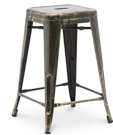 Tabouret acier vintage renforcé Kalax 60 cm - Haut de gamme