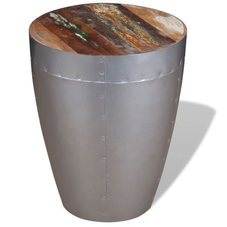 Tabouret aviateur Bois de récupération massif H 44 cm