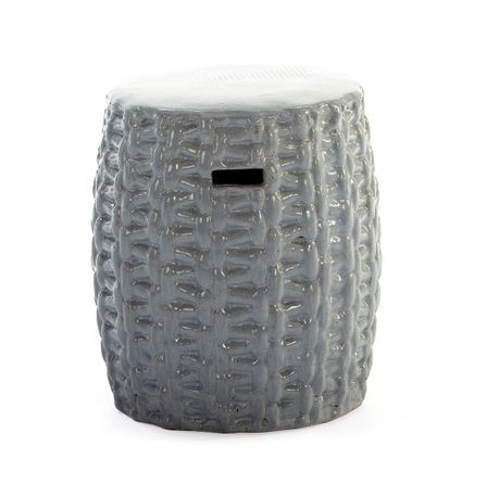 Tabouret bas grès gris Fiti