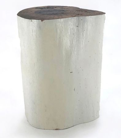 Tabouret bas moderne bois massif clair et blanc Multi D 30 cm