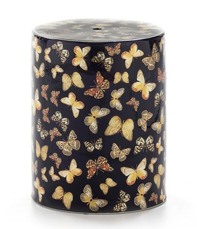 Tabouret bas oriental motifs papillons Ethy
