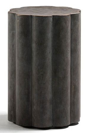 Tabouret bas rond métal brun vieilli Keita