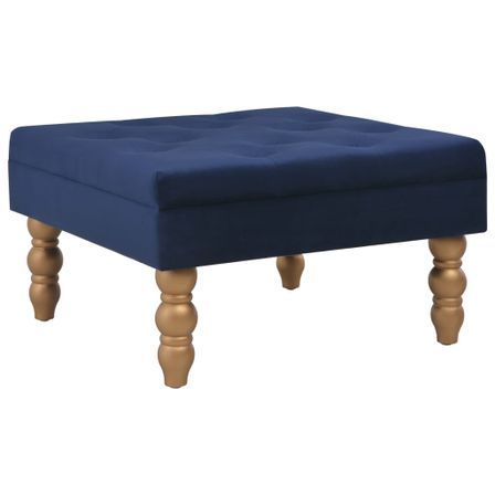 Tabouret Bleu marine 60x60x36 cm Velours Karo