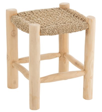 Tabouret bois teck naturel Tim assise 45 cm