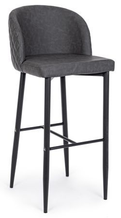 Tabouret de bar acier gris foncé Chris - Lot de 4