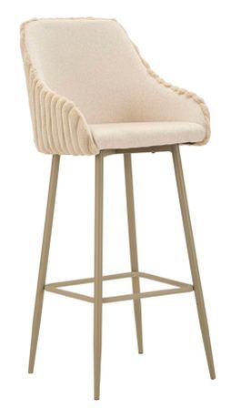 Tabouret de bar Alaska crème avec dossier enveloppant Alice