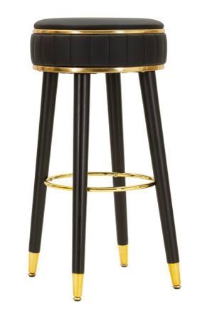 Tabouret de bar London noir design élégant doré