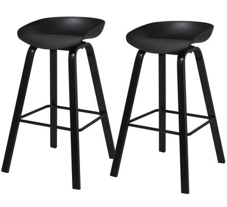 Tabouret de bar métal noir Arima - Lot de 2
