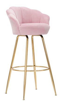 Chaise de bar en velours et pieds dorés VIENNE