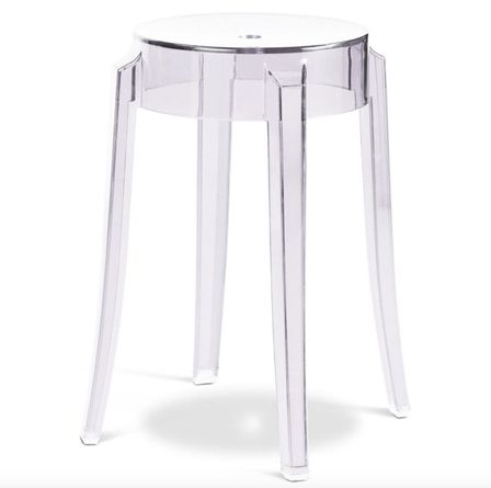 Tabouret design en polycarbonate transparent LOUIVA - Assise 47, 65 ou 75 cm