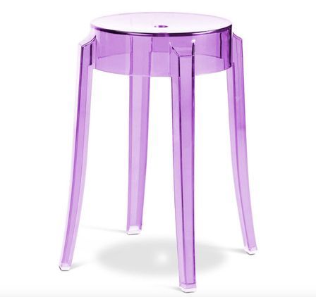 Tabouret design en polycarbonate transparent LOUIVA - Assise 47, 65 ou 75 cm
