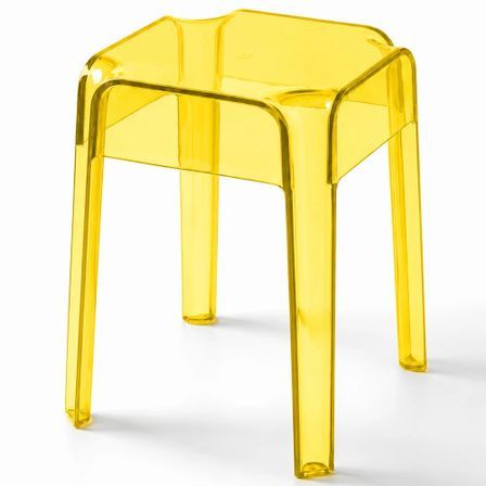 Tabouret design KALERIA en polycarbonate transparent – Empilable pour intérieur et extérieur